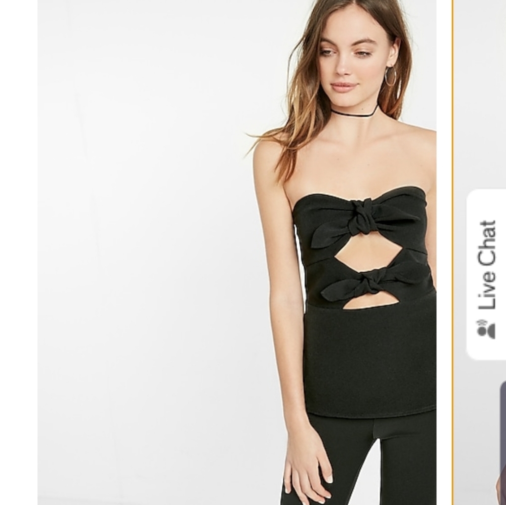 Express Tie Front Peplum Top